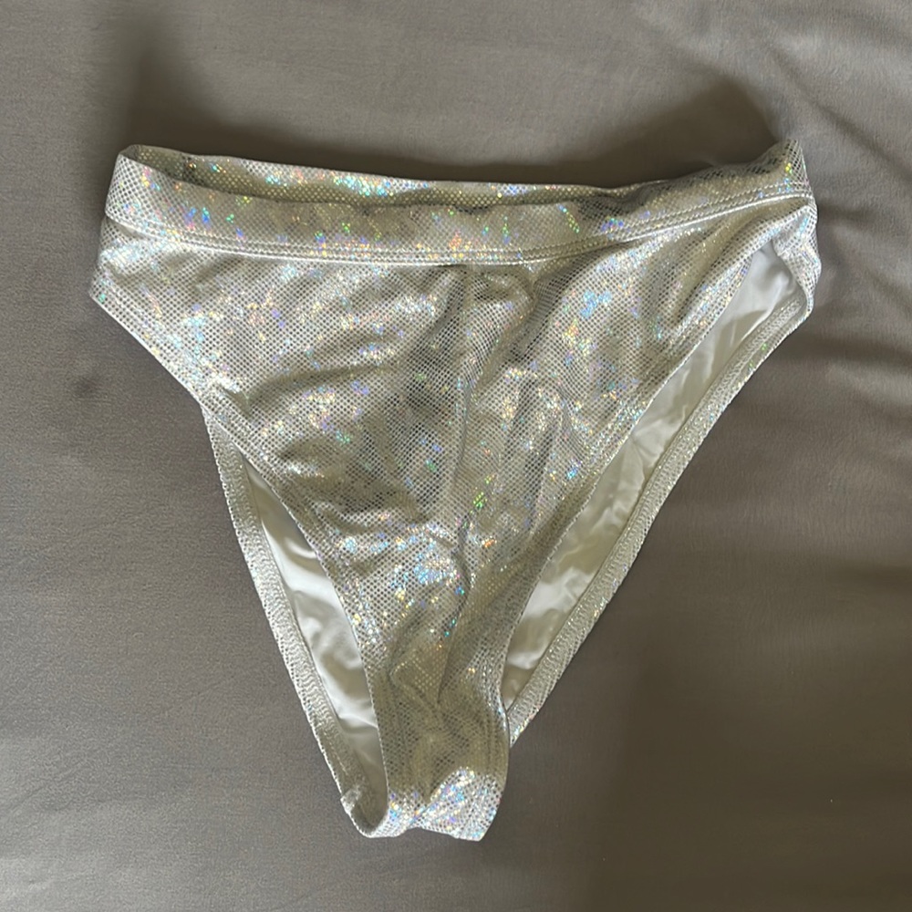 Iridescent Silver Rave Bottoms